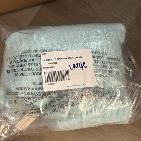 NWT! Anthropologie Blue The Blake Slouchy-Sleeve Crew-Neck Sweater by Pilcro 🪑 - Picture 6 of 7